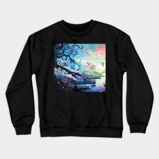 Fantasy Crewneck Sweatshirt - Vivid Dreaming (Left Version) by BethAliceArt